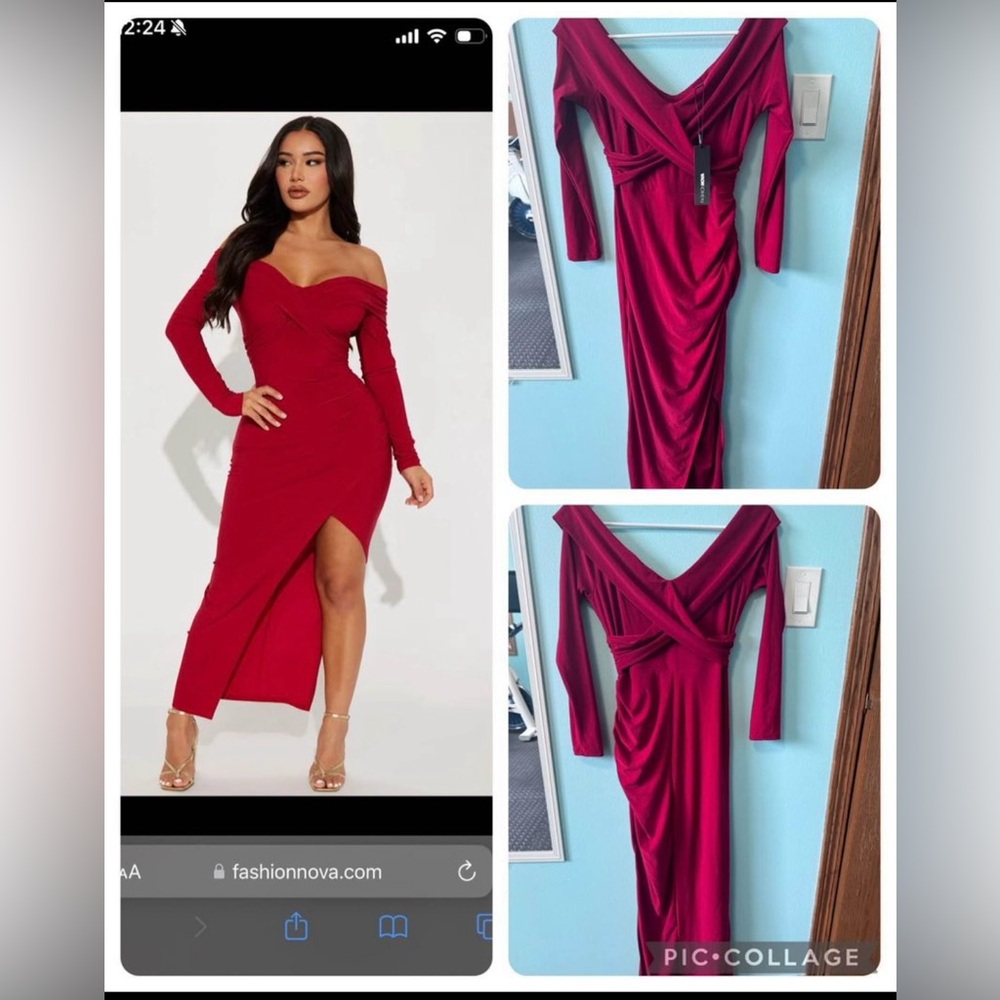Fashion Nova red maxi dress